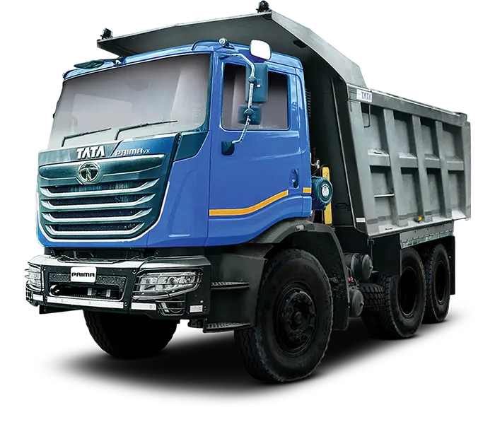 Blue Tata Prima dump truck